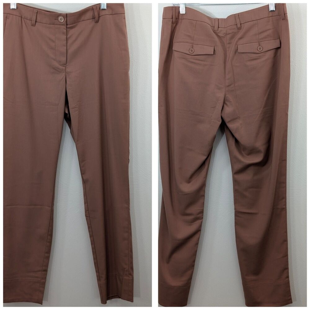 New Wildfang The Empower Trouser/Pants 10 Rose Brown Tapered Leg Comfort Wear